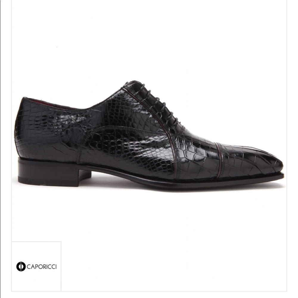Caporicci 201 Genuine Alligator Shoes Black